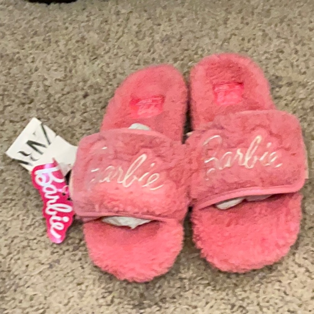 Zara Pink Barbie Fuzzy Slippers